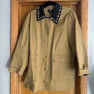 J. Crew Tan Utility Jacket with Black Collar
